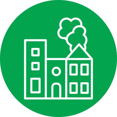 Fabrika simgesi, vektör illüstrasyonu