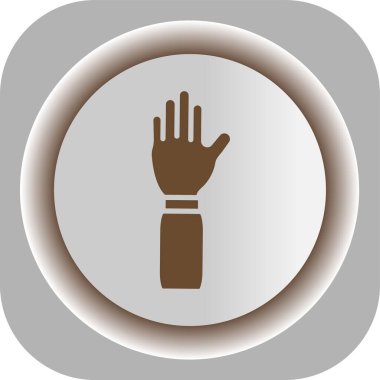 benzersiz el dokunuşu kabartma vektör simgesi