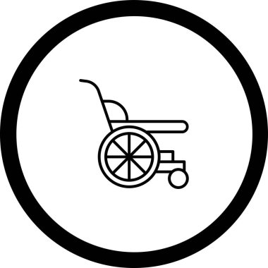 Tekerlekli sandalye simgesinin vektör çizimi