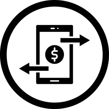 Cep telefonu simgesi, vektör illüstrasyonu
