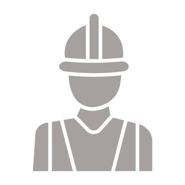 Kask simgesi olan işçiler, vektör illüstrasyonu