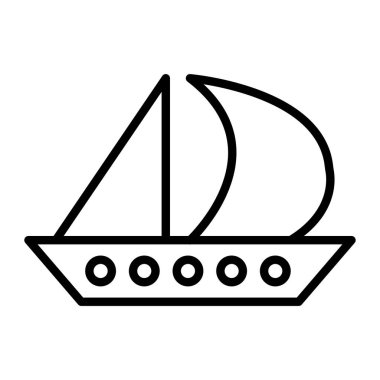 Gemi vektör simgesi. Beyaz arkaplan gemisinde izole edilmiş ana hat vektör simgesi.