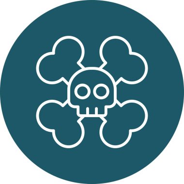 kafatası düz simgesi, vektör illüstrasyonu