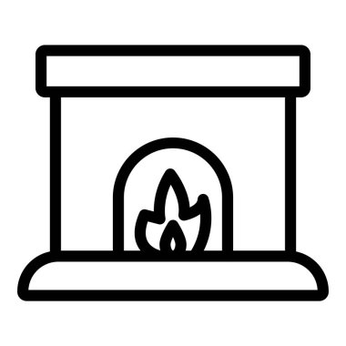 Yakacak odun ateşi ikonu. Beyaz arkaplanda izole edilmiş web tasarımı için odun odunu şömine vektör simgesi ana hatları