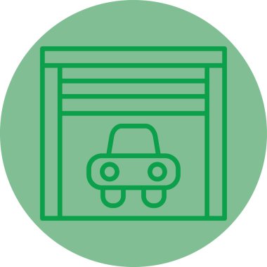 Benzersiz garaj vektör çizgisi simgesi