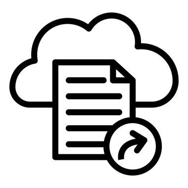 Bulut Hesaplama Vektör Satırı Simgesi Tasarımı