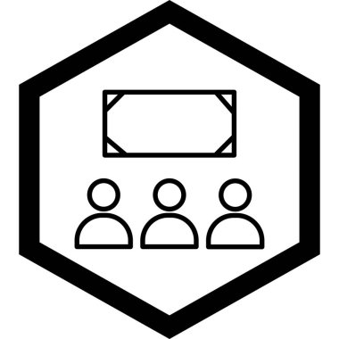 Yuvarlak çerçeveli bir grup insanın vektör simgesi