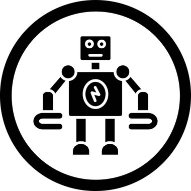 Robot simgesinin gösterimi. Basit vektör illüstrasyonu