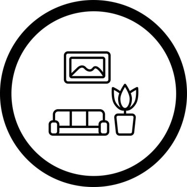 kanepe ikonu vektör illüstrasyonu