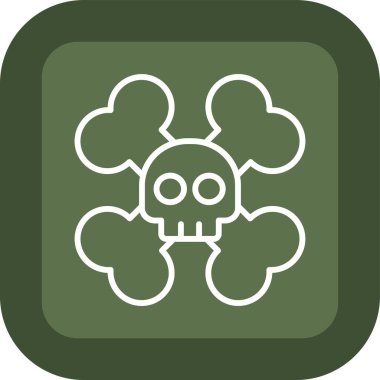 Modern b 'nin vektör illüstrasyonu kemiklerin ikonundan yoksun