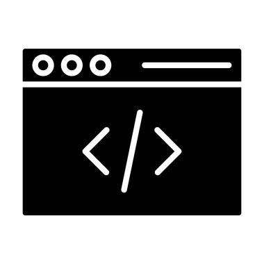 Tarayıcı Glyph Vektör Simgesi Tasarımı