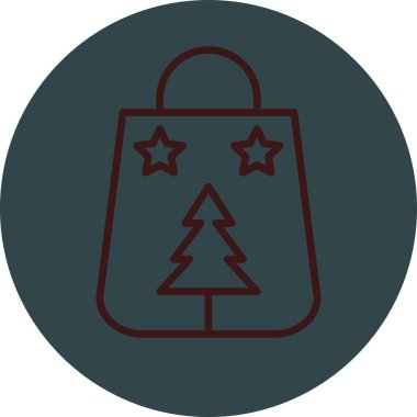 Noel çantası vektör ikonu. düz tasarım biçimi