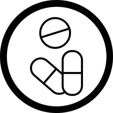 İlaç hapı ikonunun vektör çizimi