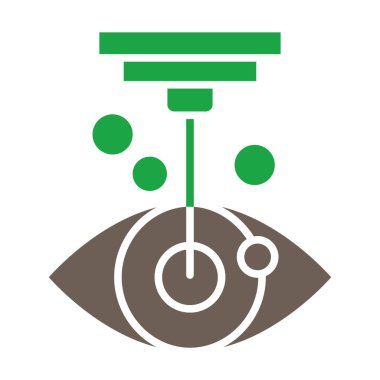 Yeşil yapraklı göz ve beyaz üzerinde izole edilmiş daire vektör çizimi