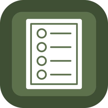 Kontrol listesi düz yuvarlanmış vektör simgesi