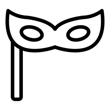 Karnaval maskesi ikon vektörü. Taslak maske işareti. izole edilmiş sınır sembolü çizimi
