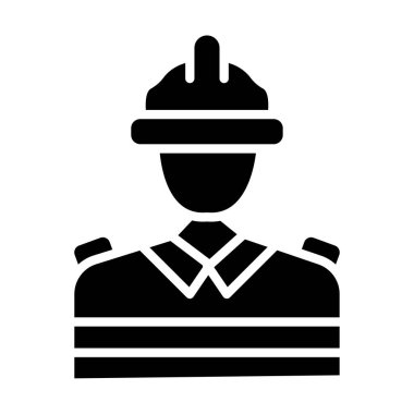 Beyaz arka planda izole edilmiş basit bir itfaiyeci ikonu. ateş sembolü çizimi.