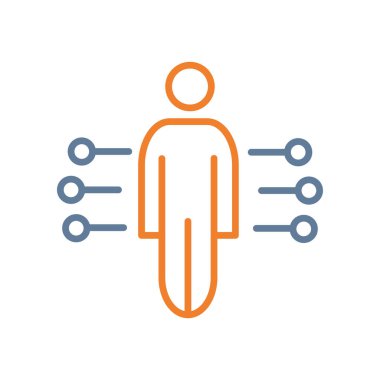 Beyaz arkaplanda izole edilmiş insan simgesi, vektör illüstrasyonu