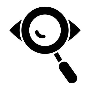 Büyütme cam vektörü glifleri düz simge