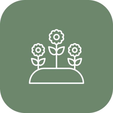 güzel bahçe ve çiçek vektör simgesi