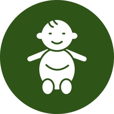 Yeşil çemberli vektör oğlan.