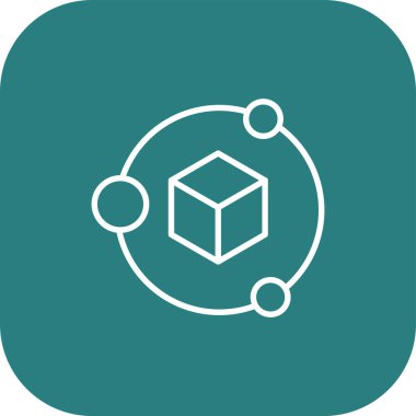 Eşsiz Küp satır vektör simgesi