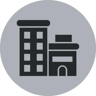 apartman binası simgesi, vektör illüstrasyonu