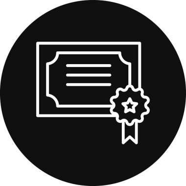 Sertifika ikonu vektör illüstrasyonu