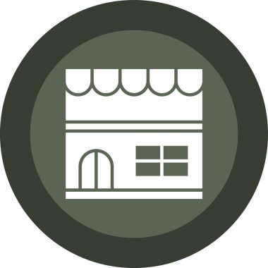 shop web düz simgesi, vektör illüstrasyonu