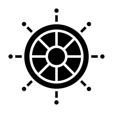 Direksiyon simidi simgesi. Hadım öküz tekerlek vektör simgesi web için basit örnek