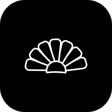 Bir denizyıldızının siyah beyaz ikonunun vektör çizimi