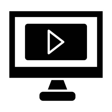 video simgesi. Web için basit bir TV vektör simgesi çizimi