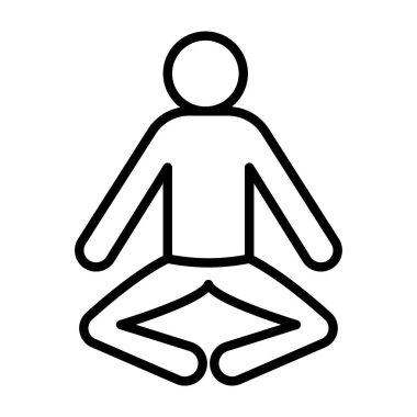 İnsan meditasyon poz çizgisi simgesi.