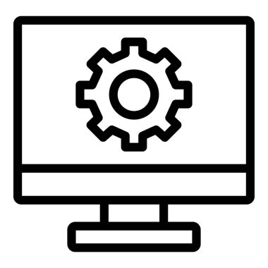 Bilgisayar simgesi. Tasarım vektörü. Beyaz arkaplanda izole edilmiş web sembolü