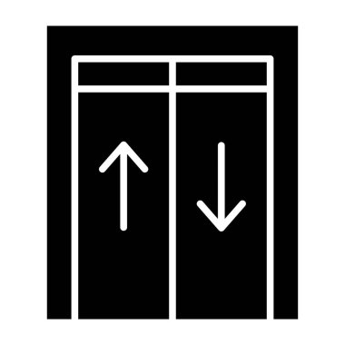 Kapı ikonu vektörü beyaz arkaplanda izole edilmiş, kapı şeffaf işareti, siyah sembol