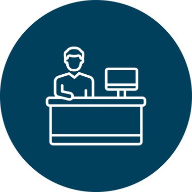 Ofis çalışanının vektör illüstrasyonu