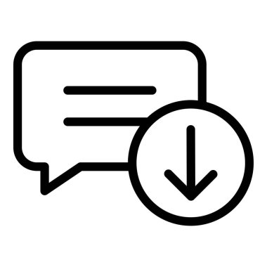 sohbet vektörü ince çizgi simgesi