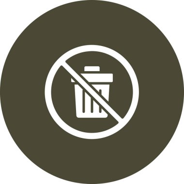 Çöp kutusu simgesi yok, basit vektör illüstrasyonu