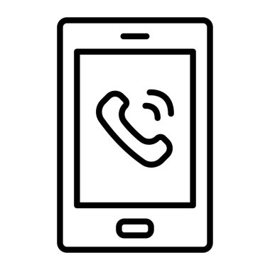 Hareket eden telefon simgesi, anahat stili