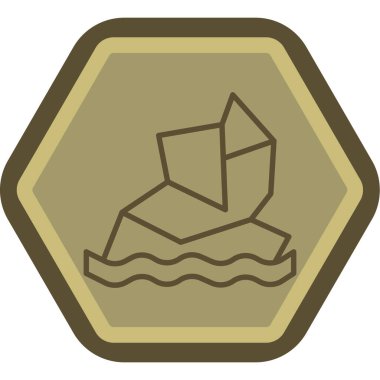 Gemi simgesi, vektör illüstrasyonu