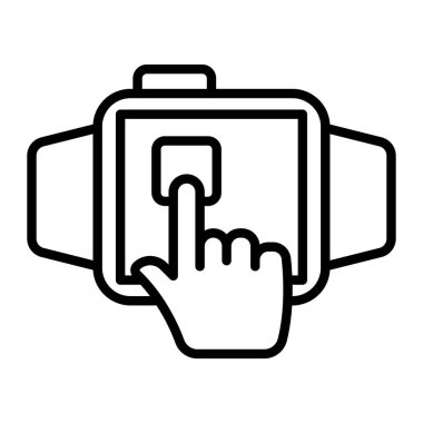 Akıllı telefon simgesi ile el, özet biçimi