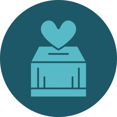 Bir aşk kalp ikonunun vektör illüstrasyonu