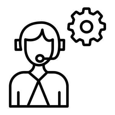 Müşteri hizmeti çizgisi vektör simgesi