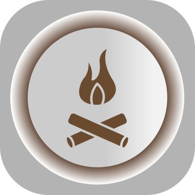 Ateş simgesi, basit vektör illüstrasyonu