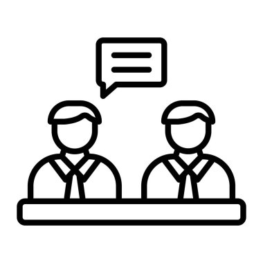 Buluşma çizgisi simgesi, kavram işareti, vektör illüstrasyonu, beyaz doğrusal sembol