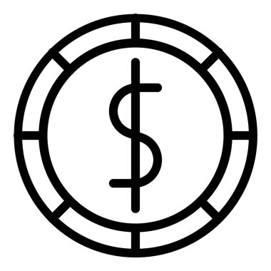 Dolar vektörü düz çizgi simgesi