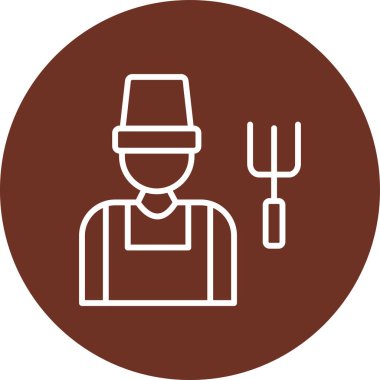 Çiftçi. Web simgesi basit illüstrasyon