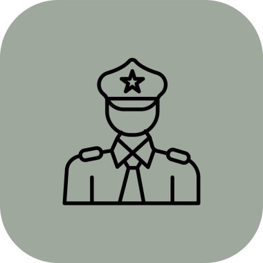 Ordu askeri çizgi ikonunun vektör çizimi. Rozet simgesi olarak polis rozeti unsuru askeri ordu simgesi olarak kullanılabilir