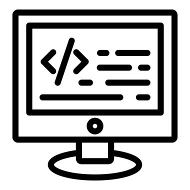 Kodlama. Web simgesi basit illüstrasyon