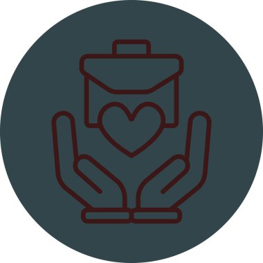 Aşk kalp ikonunun vektör illüstrasyonu